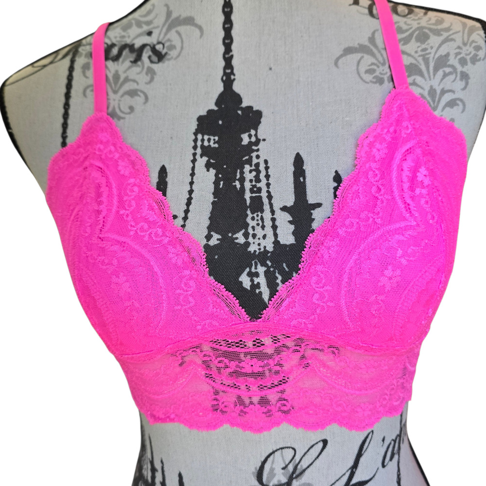 Coquette Y2k Style Hot Pink Express Bralette Size M